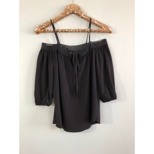 a'gaci Off-Shoulder Black Top